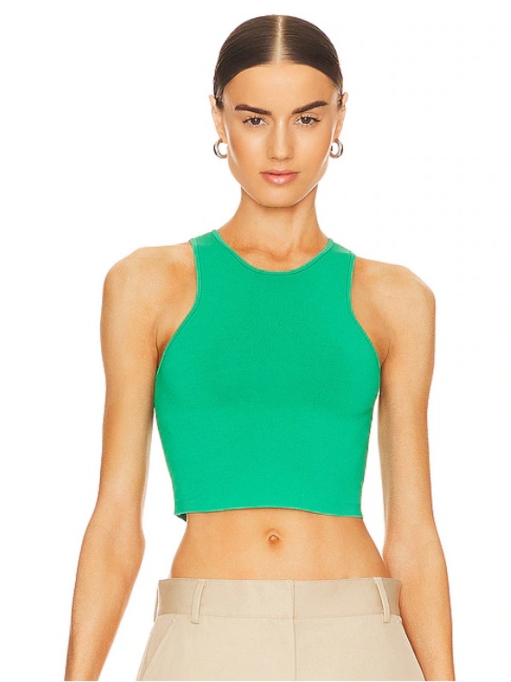A.L.C. Lola Clover Green Cropped Knit Tank Top Size L